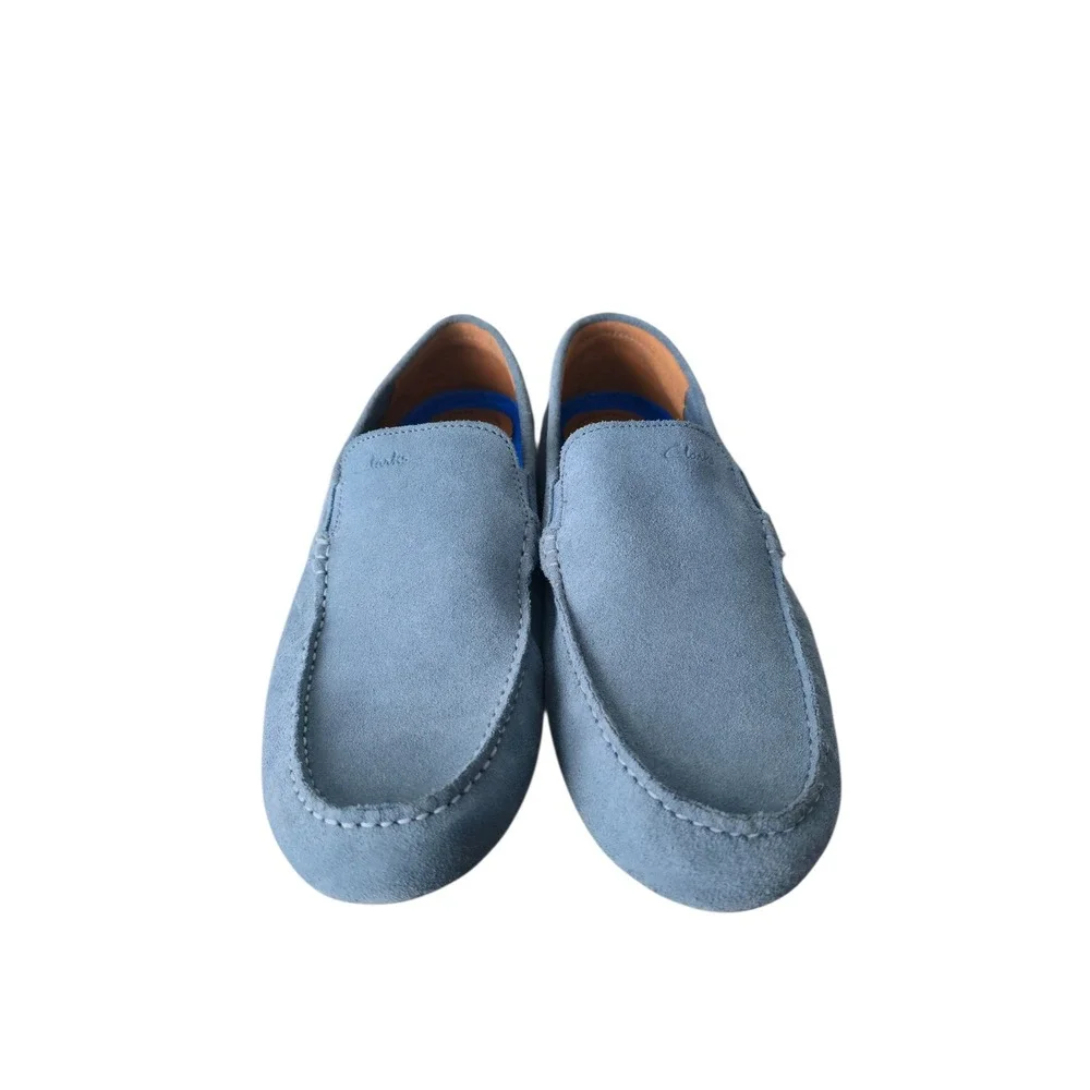 Clarks Men’s Light Blue Suede Driving Loafers